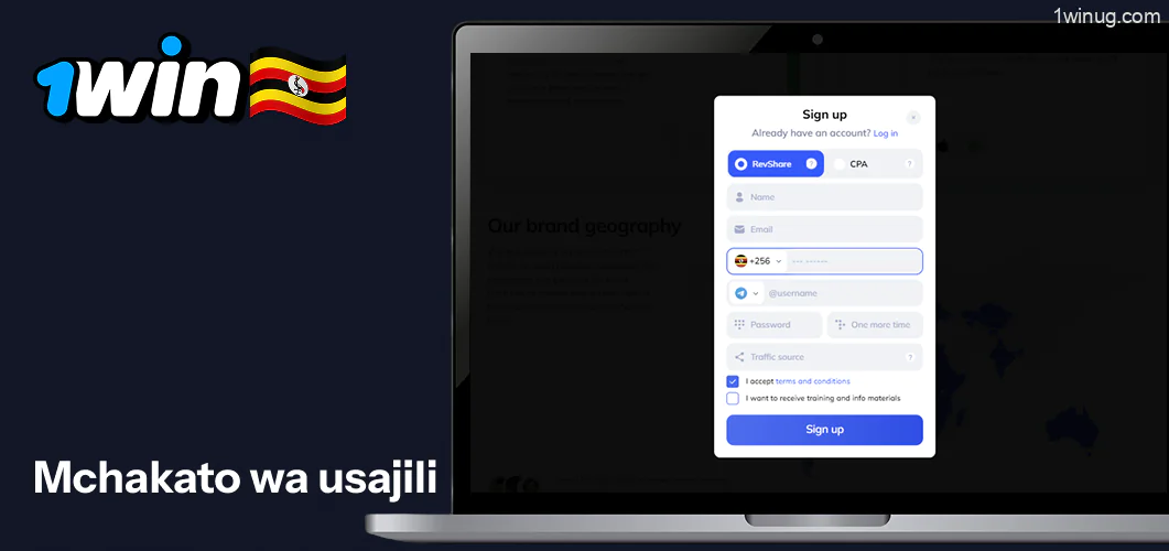 Fuata mchakato wa usajili 1win