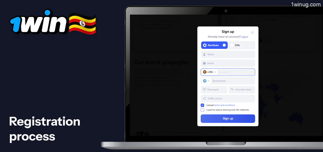 Follow the registration process 1win