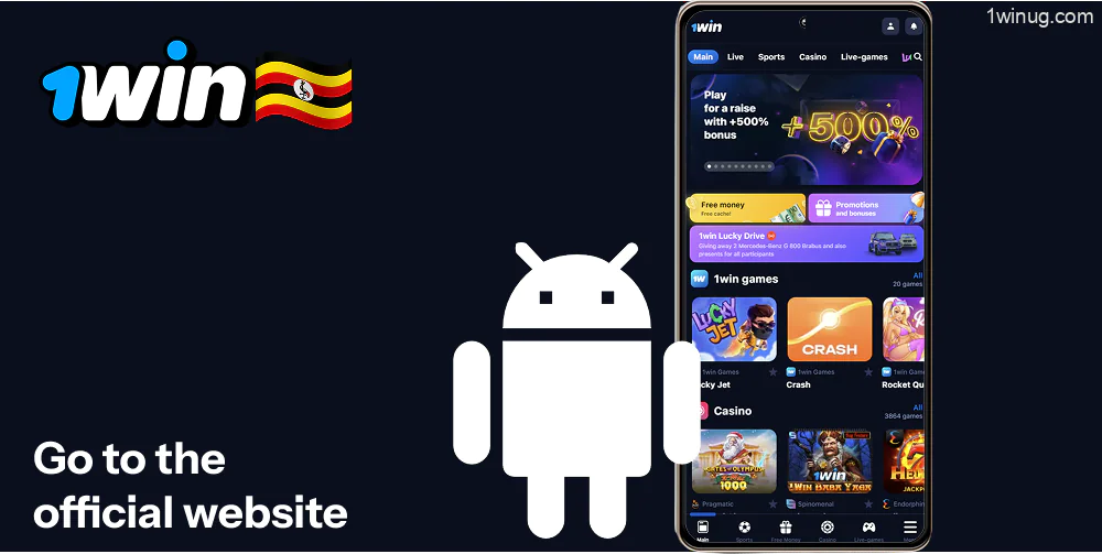 Go to the official website of 1win