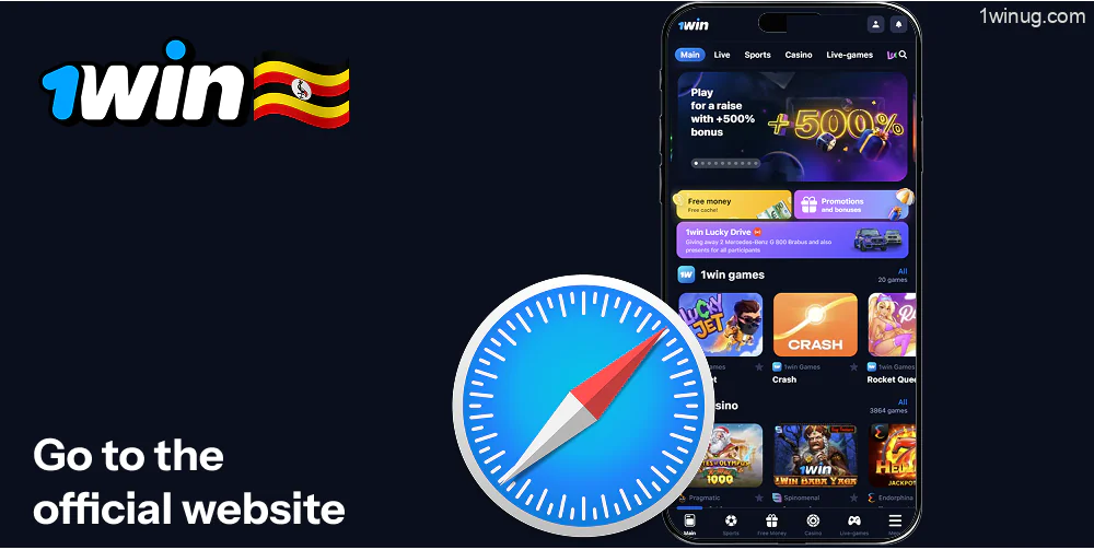 Access the Safari to the official 1win website