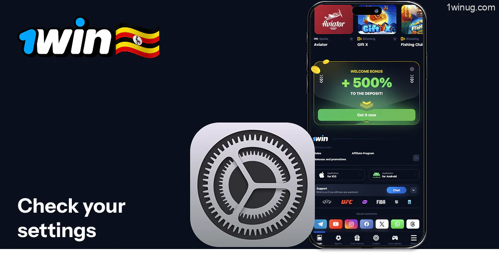 iPhone settings for 1win