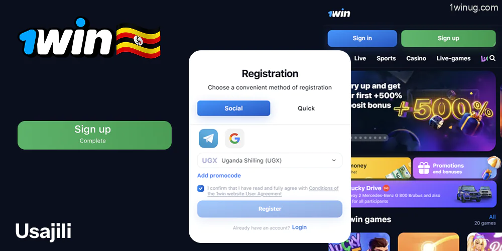 Usajili katika 1win App