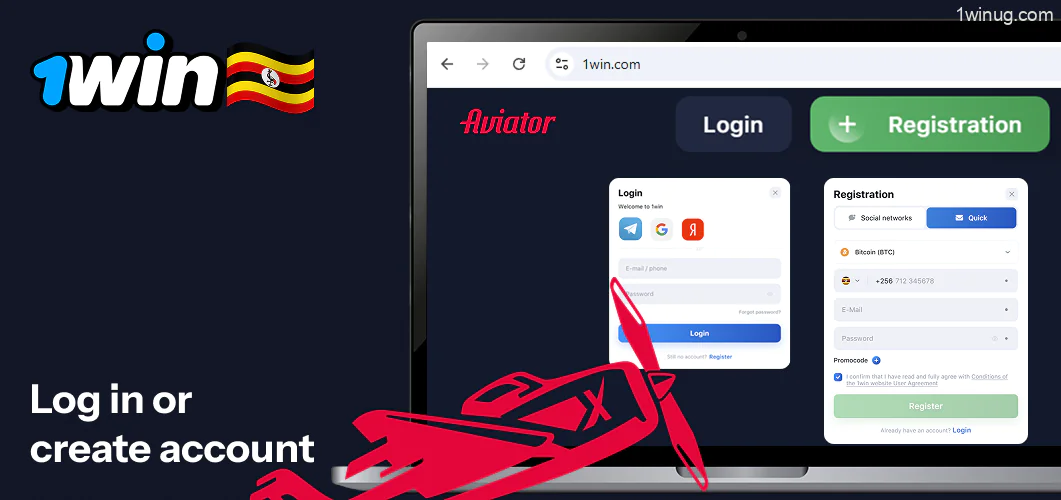 Log in or create account 1win
