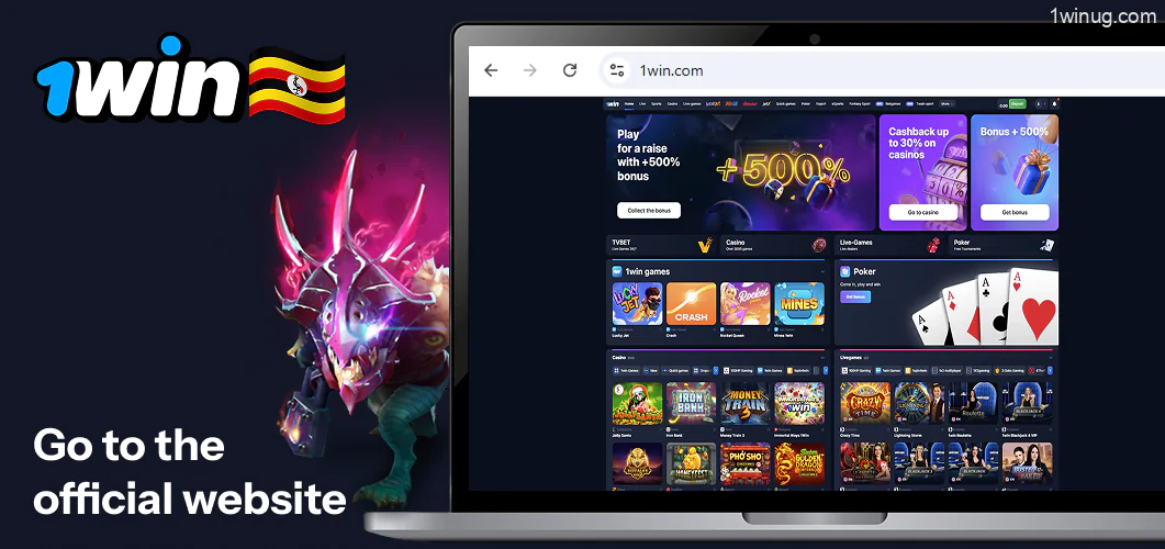 Go to the 1win betting site