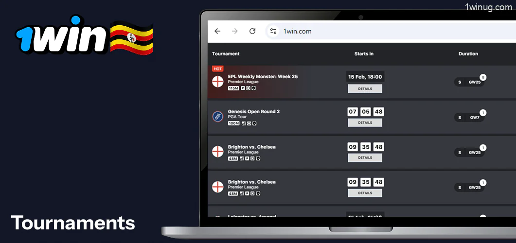 1win tournaments are currently available for that discipline
