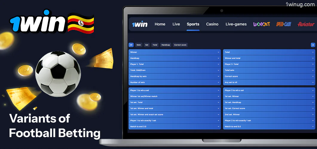 variety of betting options on 1win football