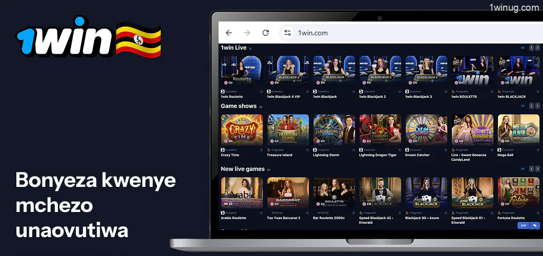 Mbalimbali 1win live casino Uganda michezo