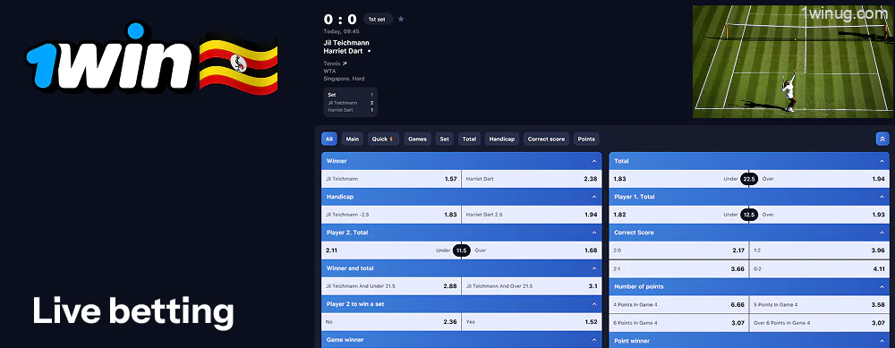 1win Live betting