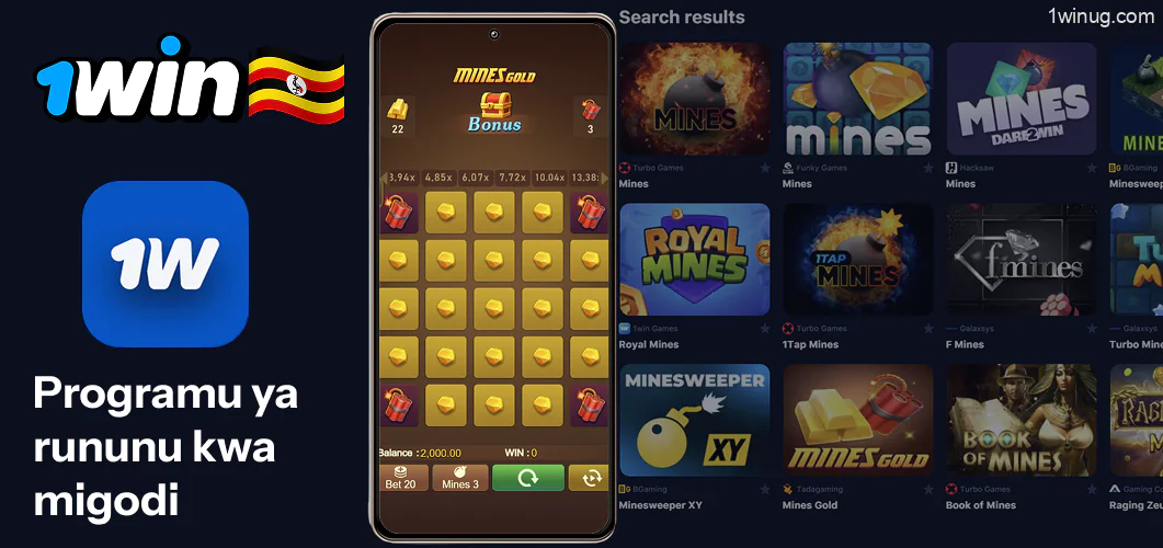 1win Programu ya rununu ya Kamari Mines