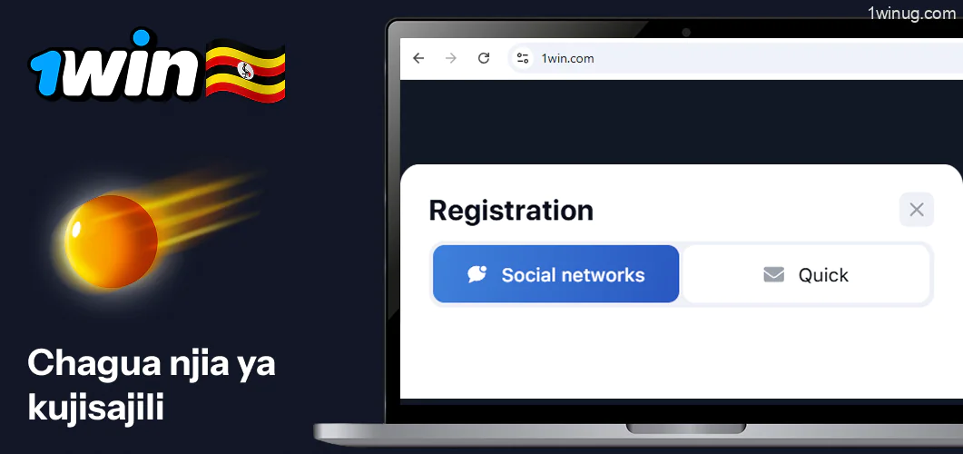 Chagua njia ya kujisajili 1win