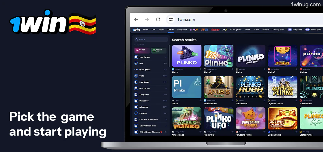 Pick the version of the Plinko 1win