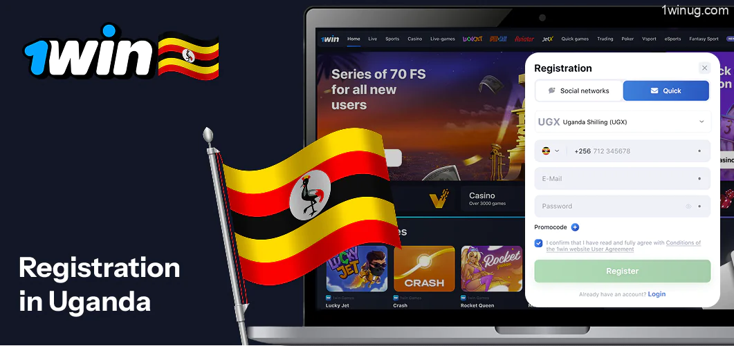 The 1win register procedure