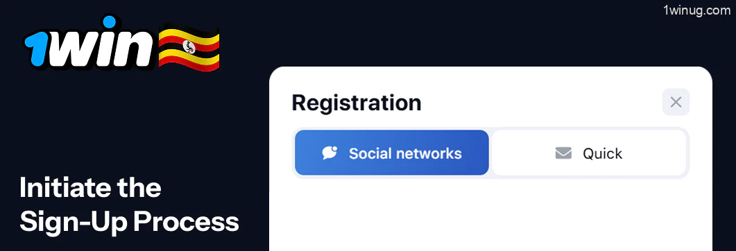 Pick on the sign-up method 1win