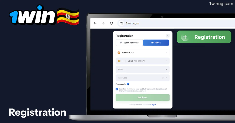 Registration is the first main step of joining the 1win site