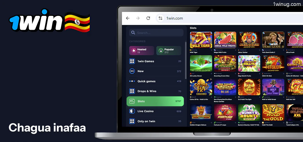 1win kupata na kuchagua Slots